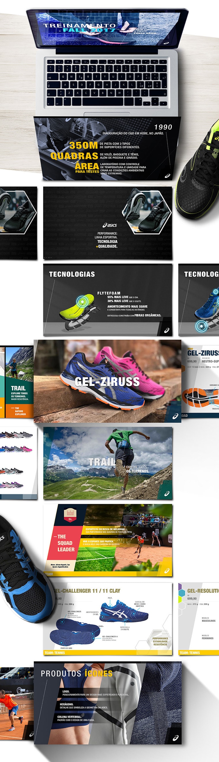 detalhes de apresentação ppt de treinamento ASICS