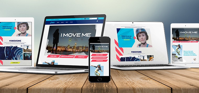 apresentação landing page I MOVE ME ASICS